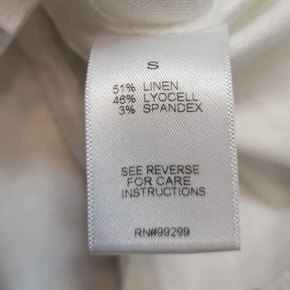 EVEREVE Stanton White Linen Blend Double Breasted Blazer Women's Small - Picture 8 of 11